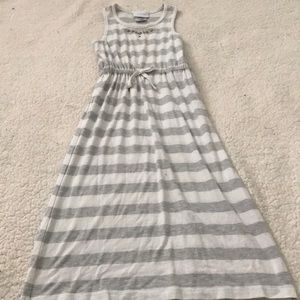 Gray and white long dress